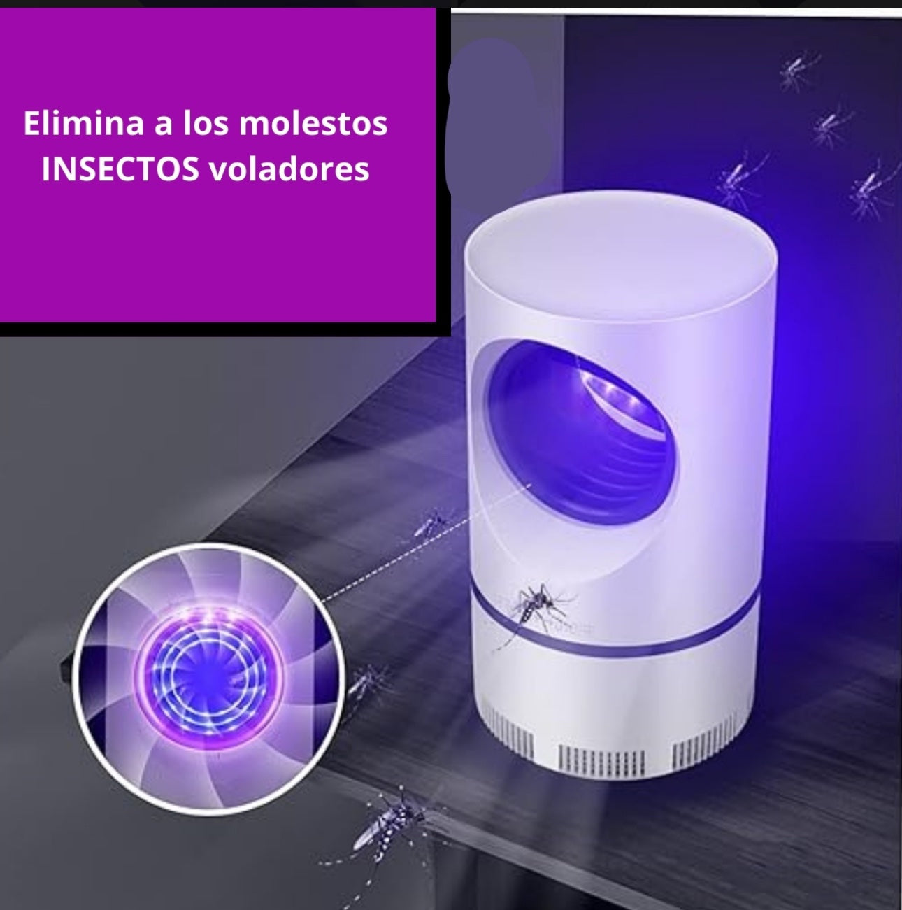 TRAMPA LAMPARA LED UV ANTI-MOSQUITOS